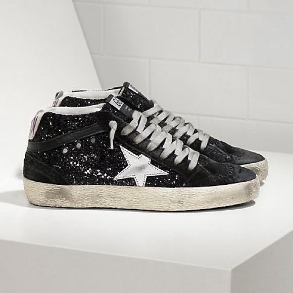Golden Goose Black Glitter Mid Star - Picture 1 of 11